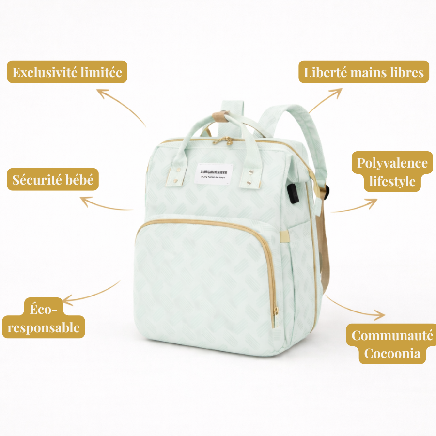 Sac à dos à langer 3-en-1 premium
