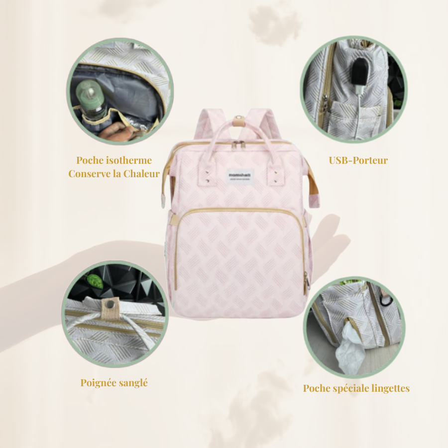 Sac à dos à langer 3-en-1 premium